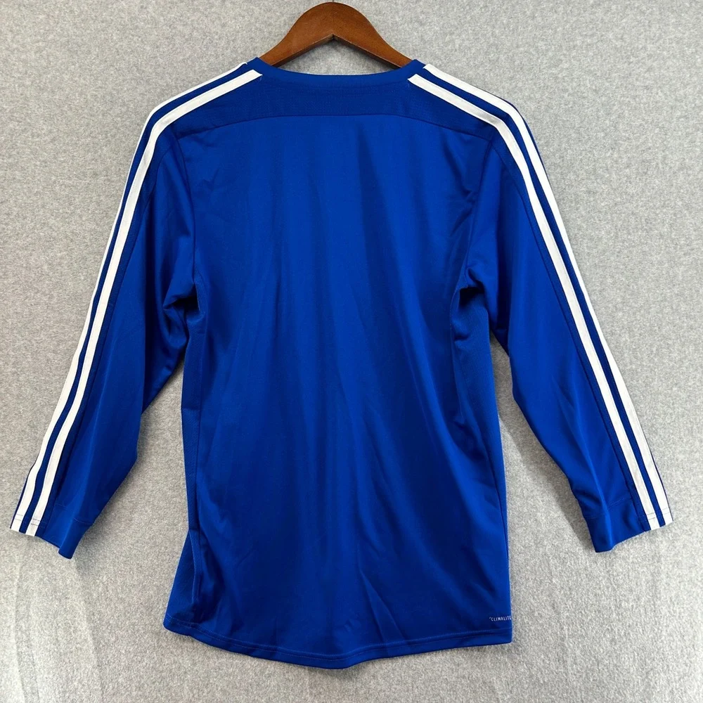 Adidas Royal Blue Climalite 3 Stripe Long Sleeve‎ Athletic Shirt Boys XL 18/20